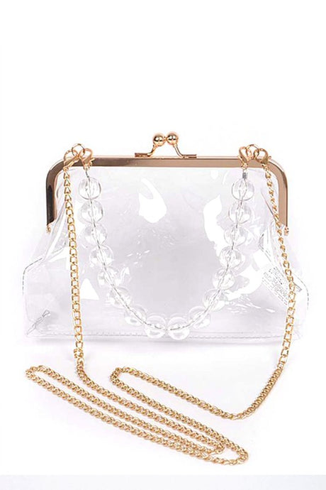 Iconic Pearl Handle Clear Bag