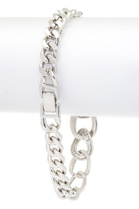 Micro Setting CZ Pave Chain Link Bracelet