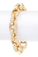 Load image into Gallery viewer, Micro Pave CZ Chain Link Statement Bracelet