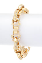 Load image into Gallery viewer, Micro Pave CZ Chain Link Statement Bracelet