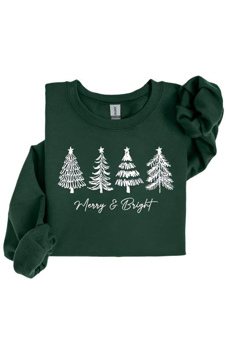 Merry & Bright Christmas Trees Sweatshirts