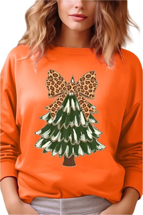 Faux Glitter Colorful Christmas Tree Sweatshirts