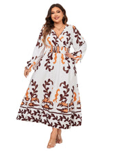 Load image into Gallery viewer, Honey Plus Size Printed Surplice Flounce Sleeve Dress