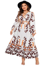 Load image into Gallery viewer, Honey Plus Size Printed Surplice Flounce Sleeve Dress