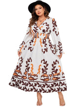 Load image into Gallery viewer, Honey Plus Size Printed Surplice Flounce Sleeve Dress